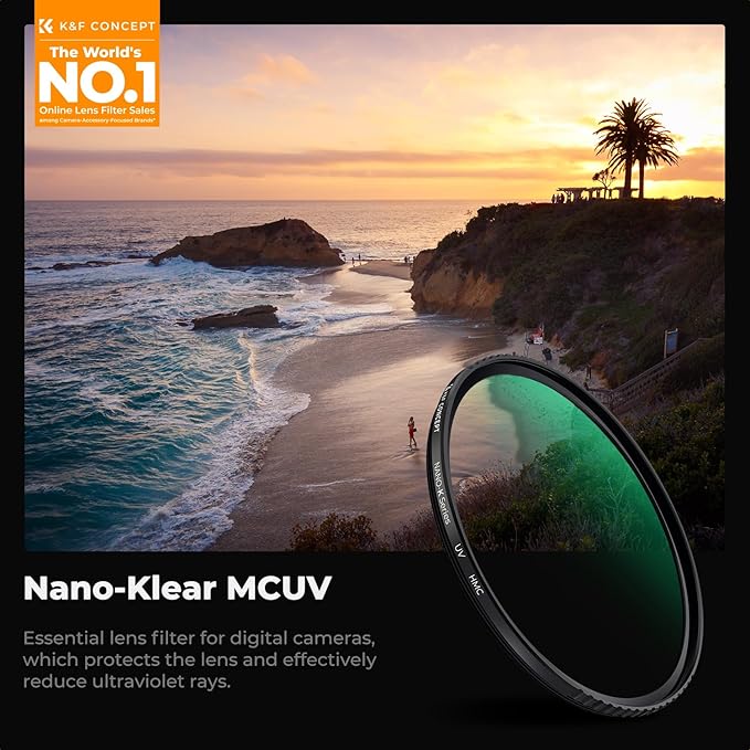 K&F Concept 43mm MC UV Protection Filter, 18 Multi-Coated Ultra Slim MCUV Filter for Camera Lens + Cleaning Cloths (K-Series)