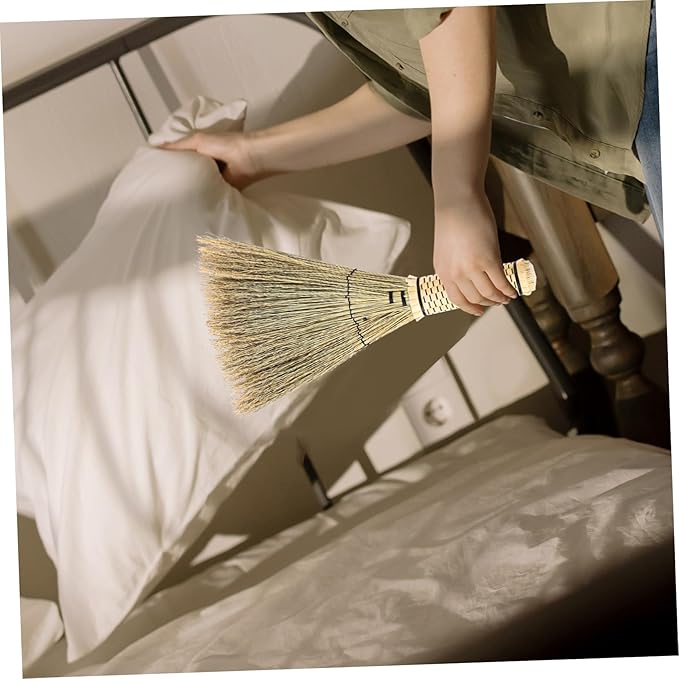 Corn Whisk Broom Handcrafted Mini Dust Brush for Efficient Sweeping of Bedrooms Sofas and Carpets Short Handle Natural Material for Cleaning