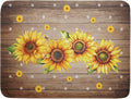 Summer Sunflower Bee Dish Drying Mat for Kitchen Counter,Rustic Yellow Flowers White Polka Dots Drying Mat 18 x 24 Inch with Absorbent Reversible Microfiber Drying Pad for Coffee Bar