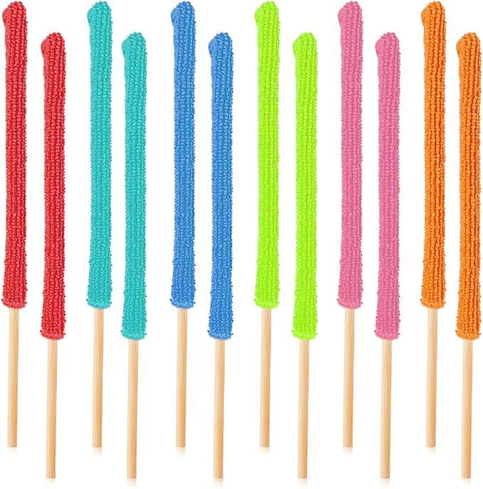 Microfiber Hand Dusters Washable Dusting Brush,12 Pcs Microfiber Detail Duster Sticks Mini Dusters Crevice Cleaning Tool for Gap Dust Cleaner for Car Vent/Blind/Fan/Air Conditioning/TV