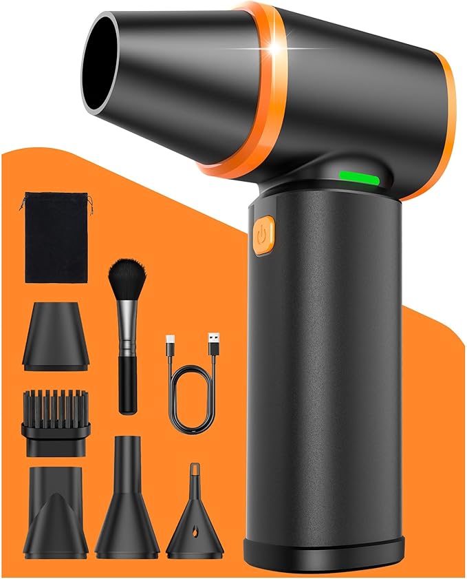 [Upgraded] Compressed Air Duster, 290000RPM High-Velocity Electric Air Duster with Stepless Speed Control, Rechargeable Portable Cordless Air Blower for Home, Car, Computer, and Keyboard Cleaning