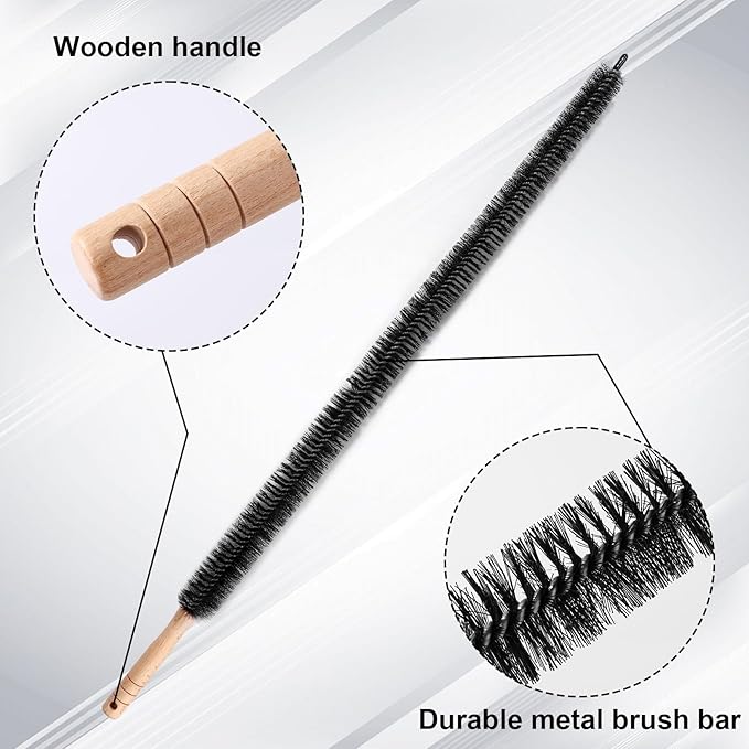 1pcs Radiator Cleaner Brush, 28.74in Long Condenser Lint Brush Head Radiator Genie Duster Flexible Dryer Vent Cleaner Buddy Coil Cleaning Wand Tool for Dryer Vents Stair Rails Furniture