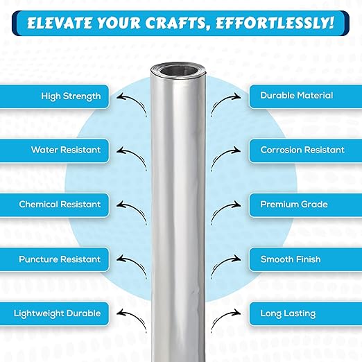 St. Louis Crafts Aluminum Metal Foil Roll, 36 Gauge, 12" x 10', Durable Foil for DIY and Crafting Projects