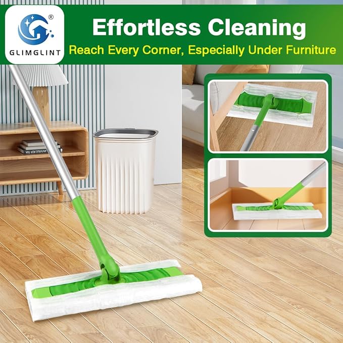 GLIMGLINT Dry Sweeping Cloths Pads Compatible with Swiffer Sweeper- Disposable Duster Refills Mop Pads for Cleaning Dust, Hair, Dirt, Disposable Duster Mop Pad 120PK