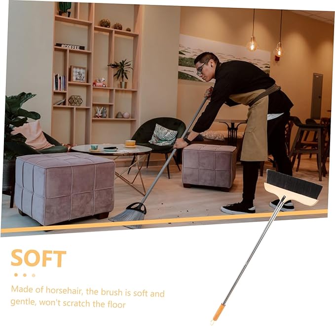 Broom Soft Bristle Cleaning Brush for Dusting Heavy Duty Floor Sweeping Tool