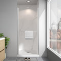 Frameless Pivot Shower Door 30"-32" W x 72" H, Swing Shower Glass Doors with Nano Explosion-Proof Film Tempered Glass 1/4"(6mm) Reversible Installtion, Brushed Nickel Finish