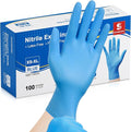 Schneider Nitrile Exam Gloves, Medical Grade Blue Disposable Gloves Latex Free, Rubber Glove for Cleaning, Cooking, Food Prep