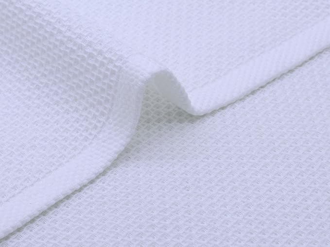 Mia'sDream Cotton Kitchen Towels and Dish Cloths Sets, Waffle Weave Dish Towels for Kitchen Drying Dishes, Soft and Absorbent Kitchen Hand Towels Washcloths, 13inch x 28inch 3 Pack (White)