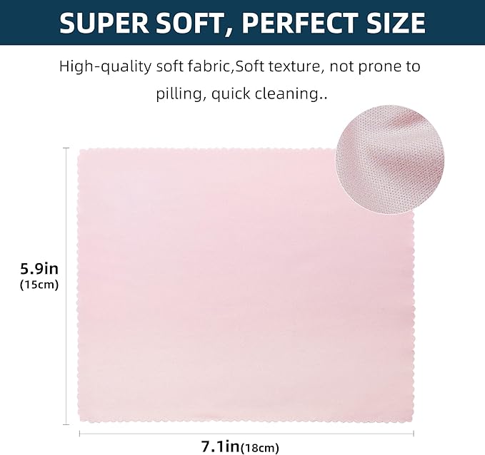 AIMI Assorted Colors Microfiber Cleaning Cloths - 6" x 7" Microfiber Glasses Cloth - Great for Cleaning Eyeglasses, Cell Phones, Screens, Lenses, Glasses and All Delicate Surface (8 Pack)