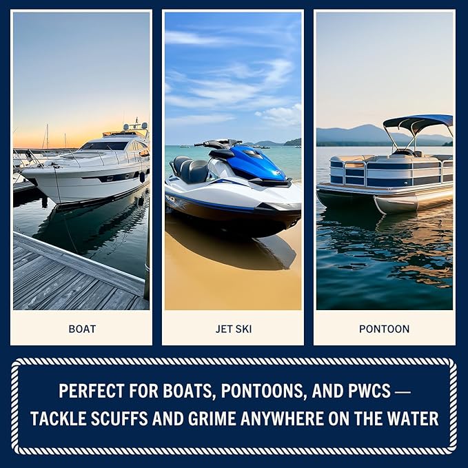 RainierSupplyCo Boat Scuff Eraser - Magic Boat Erasers for Cleaning Seats, Hulls, & Interiors - Non-Toxic & Safe for Vinyl, Leather & Fiberglass Surfaces - Ideal for Pontoon and Marine Cleaning Kits