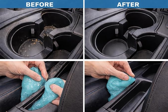 Magic Cleaning Gel Car Putty 2PCS – Car Interior Dust Cleaner for Vents, Dash, Console & Cup Holders – Universal Car Detailing Cleaning Gel for Keyboard, Electronics, Auto Accessories Cleaning Kit