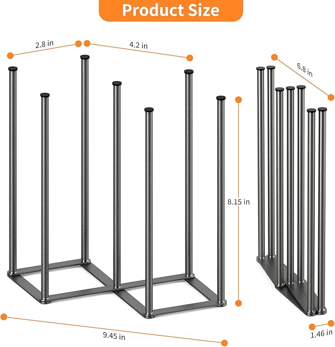 Foldable Bottle Drying Rack, Baby Bottle Drying Rack, Collapsible Cup Draining Holder, Retractable Reusable Storage Bag Dryer with Non-Slip Bottom - Stainless Steels (Starlight Gray)