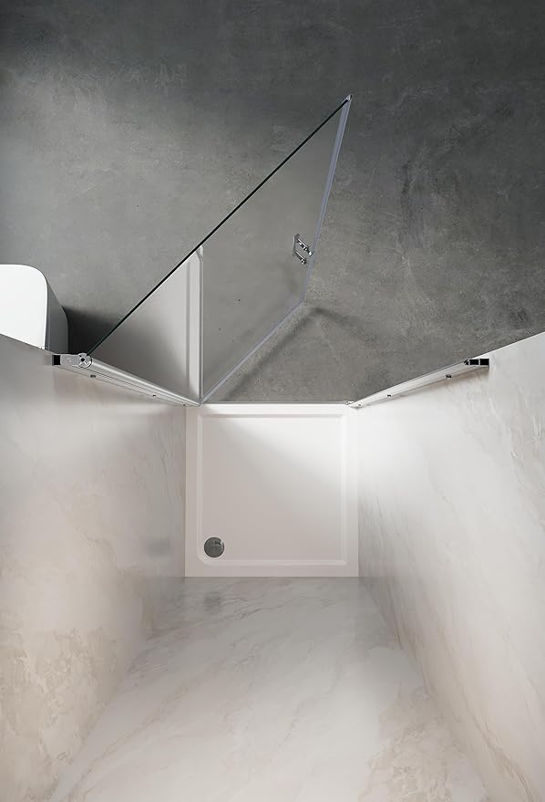 Glass Shower Door 33.5-35" W x 72" H, UCALAFEE Frameless Pivot Swing Door with 1/4" (6mm) SGCC Clear Tempered Glass, Waterproof Seal, Easy Clean & Anti-Fog Coating, Reversible Installation, Silver