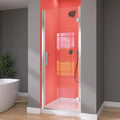 GETPRO Pivot Hinged Shower Door Frameless 32 in. W x 72 in. H Swing Single Small Shower Door 1/4 in. Tempered Glass Panel Adjustable Right Hinged Bathroom Door for Shower Chrome Hardwares