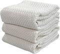 Serafina Home White Kitchen Hand Dish Towels: 100% Cotton Cloth Soft Cleaning Drying Absorbent Textured Terry Loop, Set of 3 Multipurpose for Everyday Use