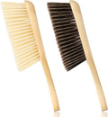Patelai 2 Pieces Wooden Bench Brushes Fireplace Brush Natural Fiber Bench Soft Bristles Long Wood Handle Dust for Hearth Tidy Car Home Workshop Woodworking