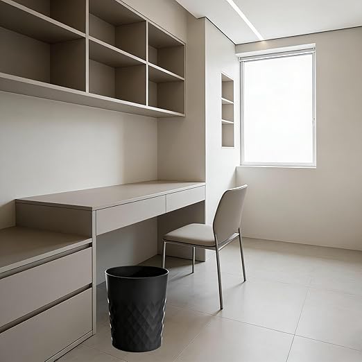 Bathroom Trash Can 1.8 Gallon Garbage Can Waste Basket Recycling Bin for Dorms Bedrooms Offices Kitchens, 2 Pack Black