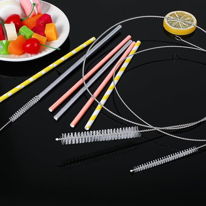 4pcs 39.4 Inches Straw Cleaner Brush Extra Long, Extra Long Pipe Cleaners for Cleaning Straw, Tube, Pipe, Hose, Refrigerator Drain, Laboratory Catheter Brush, White