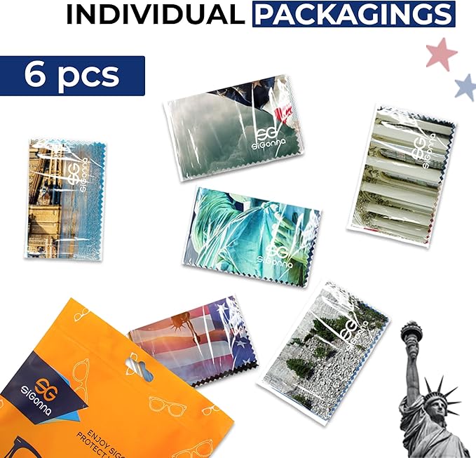 Microfiber Cleaning Cloth for Glasses - Eyeglass Cleaning Cloth - Lens Cleaning Cloth - Microfiber Glasses Cleaning Cloth for Phone, Screens, Camera Lens Cleaner - 6 pcs