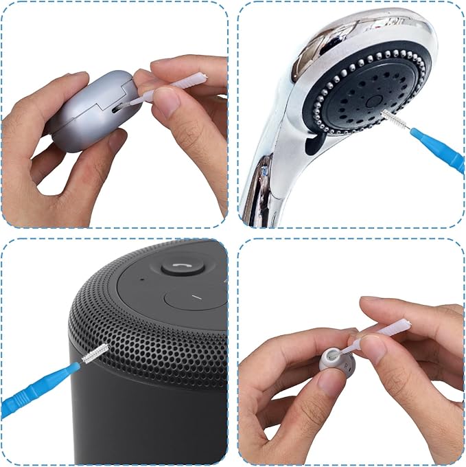 Multi-Size Shower Head Cleaning Tool Kit, 2 Styles Showerhead Cleaner Brush Unclogging Picks for Bathroom Tiny Nozzle Openings & Small Hole Gaps