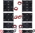 8 PCS AA Battery Holder Bundle with Wire 2A Battery Holder Case 1.5V, 1/2/3/4 x 1.5V Series DIY Battery Storage Boxes, 1/2/3/4 Slots Black Plastic Batteries Case for AA Battery