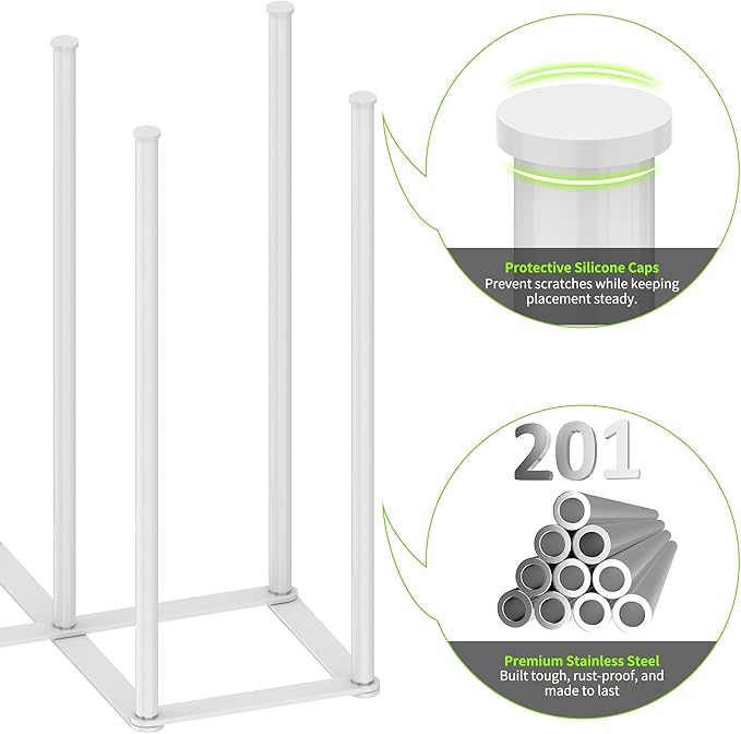 Collapsible Bottle Drying Rack, Foldable Baby Bottle Drying Rack, Portable Drainer Stand Holder for Water Bottles, Cup, Reusable Silicone Bag, Cutting Board (White)