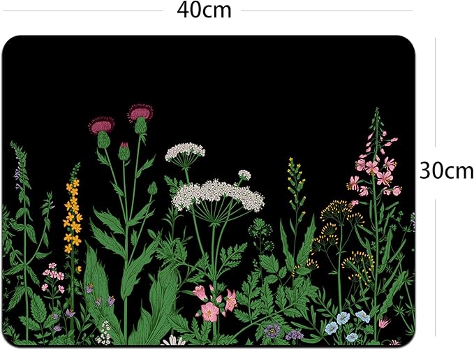Dish Drying Mat for Multiple Usage. Super Absorbent, Easy clean, Quick dry, Cocina Accesorios for Kitchen Counter or Faucet Sink, Coffee bar, Refrigerator or Air fryer liners,2 Pack Flower