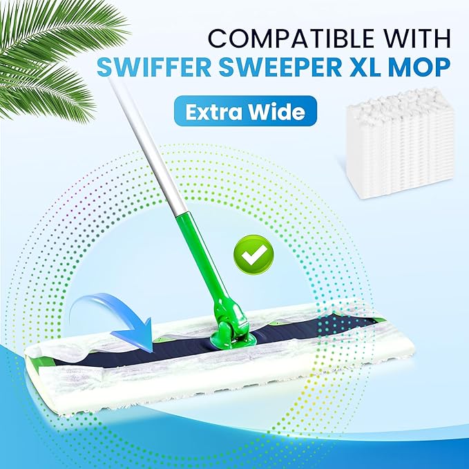 Extra Wide XL Dry Sweeping Cloths for Sweeper XL, 50 Count Pet Heavy Duty Unscented Refills