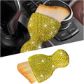 Bling Car Detailing Brush, Crystal Rhinestone Non-Scratch Vehicle Cleaning Dust Brush for Air Vent & Dashboard, Soft Bristles Automotive Interior Cleaning Tool, Universal Fit (Yellow)