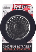 Joie Kitchen Sink Strainer Basket, Fits All Standard Sinks, Stainless Steel, Garbage Disposal Drain Cover, 4.5-Inch, Black or Red