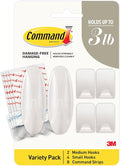 Command Mixed Hooks Pack, Radiant Pearl, 6/Pack (PRMHP-6ESF)