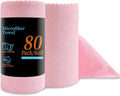 Jessy Home 80 Pack Reusable Paper Towels Pink Microfiber Cleaning Cloth Roll 12"x12" Microfiber Towels, Tear Away Cloth for Cars,Wash Cloths,Lint Free Rags for House,Kitchen,Window,Cleaning Supplies
