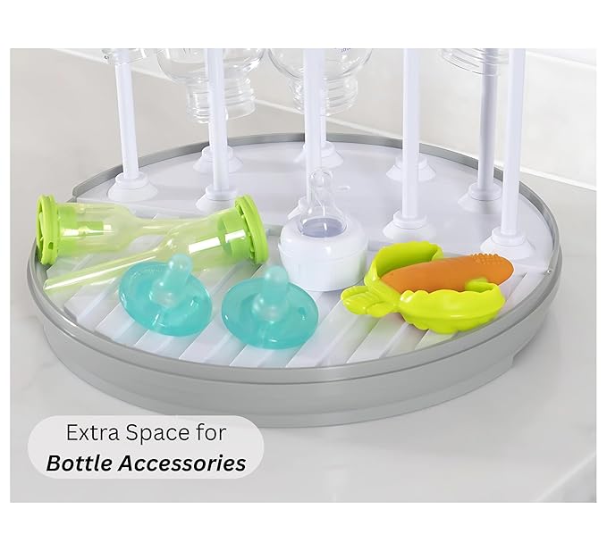 Pequeño Baby Bottle Drying Rack for Countertop – Compact Drying Station for Bottles, Nipples & Pump Parts | Fast-Drying BPA-Free Organizer for Newborn Essentials