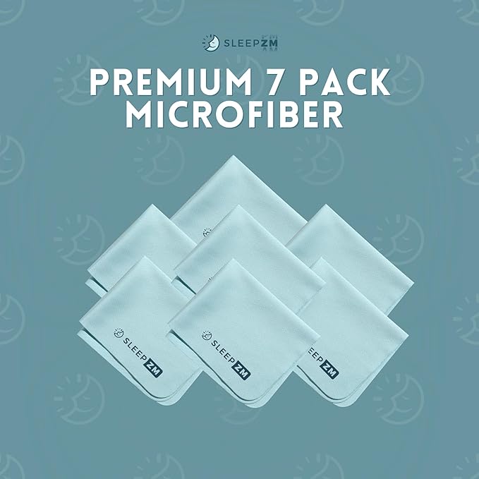 7 Pack Special Blue Light Glasses Microfiber Cleaning Cloths - Safe and Effective Cleans Lenses, Screens, Cameras, Eyeglasses, Cell Phone, LCD TV Screens and More (6X7)