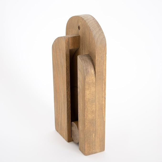 Lehman's Amish Handcrafted Broom Holder, Wall-Mount Wooden Storage Solution for Corn Brooms, Fireplace Brooms and More, Stained Finish