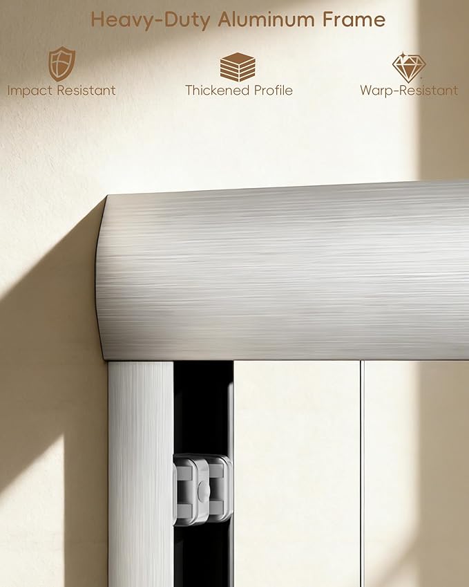 Shower Door 56-60'' W x 72'' H Semi-Frameless & Double Sliding, 1/4 inch (6mm) Thickness Clear Tempered Glass for Walk-in Shower,Brushed Nickel
