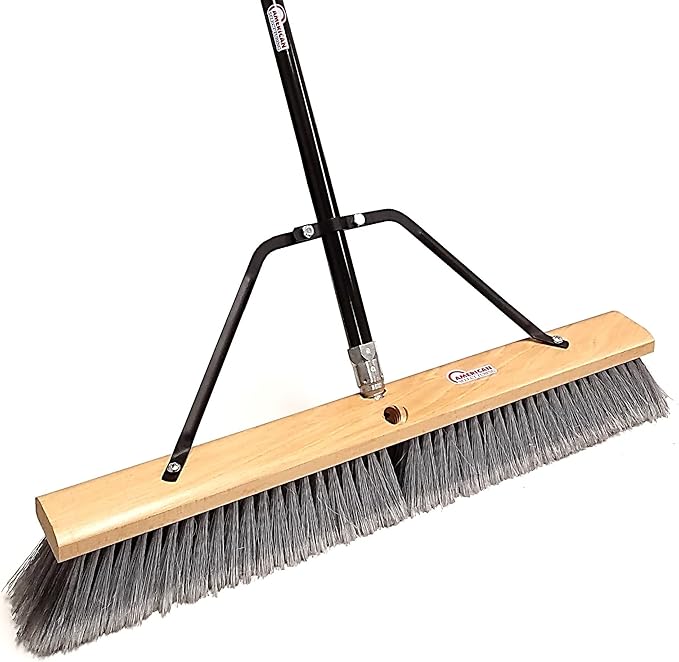 Pbma24004-2 Heavy Duty 24" Multi-Surface Push Broom with Silver/Black Handle (2 Pack)