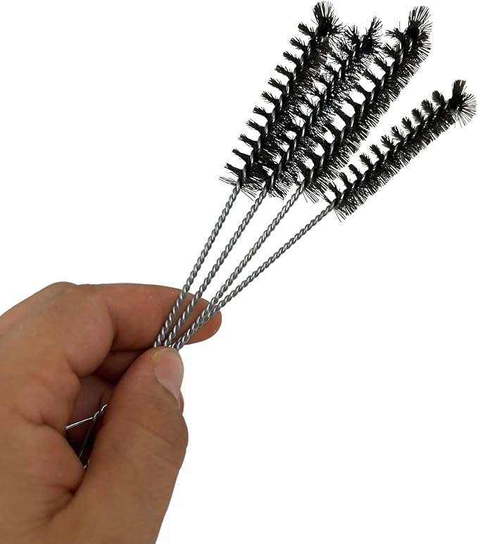 SnowTree - 25 Pack Fan Tip Nylon Bristle Cleaning Brush for Glass Pieces - Anti Scratch Fan Tip to Protect Glass Surfaces and Tubes
