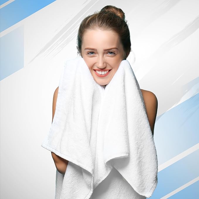 Infinitee Xclusives Luxury 100% Cotton Towel Set – 8 Piece Bathroom Towel Set (2 Bath Towels, 2 Hand Towels, 4 Washcloths) – Soft & Absorbent Towels for Bathroom (Serene Teal)
