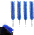 4 Pcs Bendable Microfiber Fan Cleaner Brush, Blue–Reusable Gentle Blade Dusting Tool for Ceiling, AC, Table&Stand Fans, Household Air Vents&Curtains