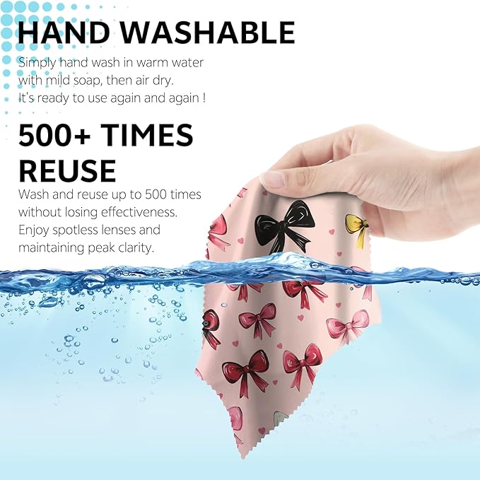 6 PCS Glasses Cleaning Cloth Eyeglass Lens Cleaning Cloth Eyeglasses Wipes Microfiber Reusable Soft for Phone Screens Camera Unisex Women Girls Cute Aesthetic (6.3"x6.3")-Beach Sea Turtle