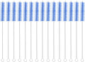 uxcell 10Pcs Drinking Straw Cleaning Brushes, 10" x 3/8" Nylon Bristles Long Straw Brush Pipe Cleaner for Washing Straws Pot Spout, Sippy Cup, Bottle and Tube (Blue)