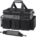 Wearable Cleaning Caddy Bag, Cleaning Caddy Supplies Organizer with Handle & Shoulder Straps for Housekeepers, Under Sink & Car Cleaning Tool Organizers with 4 Foldable Divider (GraphiteGrey)
