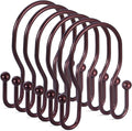 24 Pack Double Shower Curtain Hooks Rings, TENOVEL Double Sided Shower Curtain Hooks Rust Proof for Shower Curtain, Stainless Steel Bathroom Shower Hangers Rings for Shower Rods, Bronze
