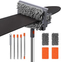 Ceiling Fan Cleaner Duster with 80" Stainless Steel Extendable Pole, 6-in-1 High Reach Fan Duster for Ceiling Fan Blades with 4 Reusable Mop Pads for Fan, Wall, Floor, Blind, Baseboard & Window