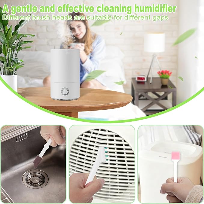 Humidifier Cleaner Brush Set 14Pcs,Small Cleaning Brush Tight Spaces for for Humidifiers, Keyboards, Tiles, Bottles and Tight Spaces,Household Cleaning Tools kit.