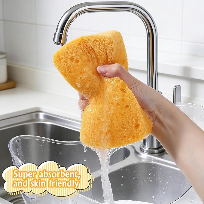 Large Sponge Non-Scratch, Super Absorbent Heavy Duty Large Sponges for Cleaning, Car Wash Sponge for Home/Kitchen/Boat Bail & Car Washing (5.71x3.54x1.38 Inch)