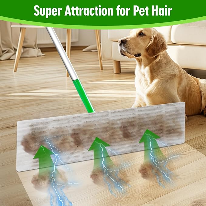 XL Dry Sweeping Cloths Compatible with Swiffer Sweeper XL Mop, Disposable Sweeping Dry Pads Refill, Dry Floor Cloths to Clean Dust, Dirt, Pet Hair, 60 Count