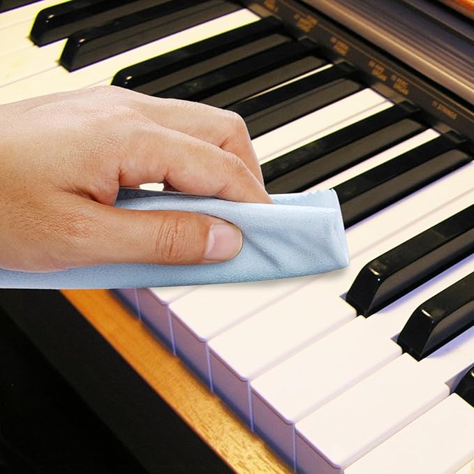 4 PCS Soft Cloth for violin 11.8x11.8inch Instruments Cleaning Cloths Microfiber Clean Cloths Soft Lint Free Guitar Cleaning Cloth for Guitar Violin Piano Brass Trumpet Sax Flute, Blue