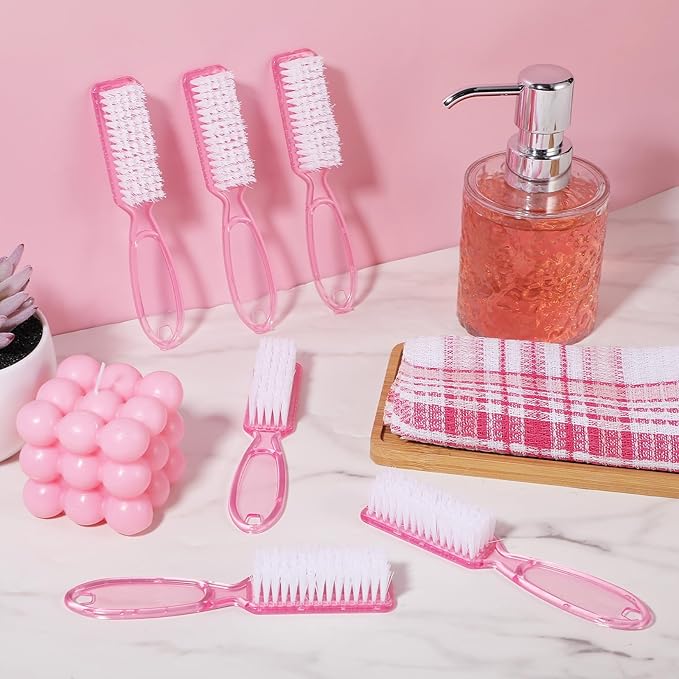 60 Pcs Nail Scrubber Brushes Bulk Handle Grip Manicure Brushes for Cleaning Fingernails Pedicure Cleaning Brush for Toes and Fingernail
